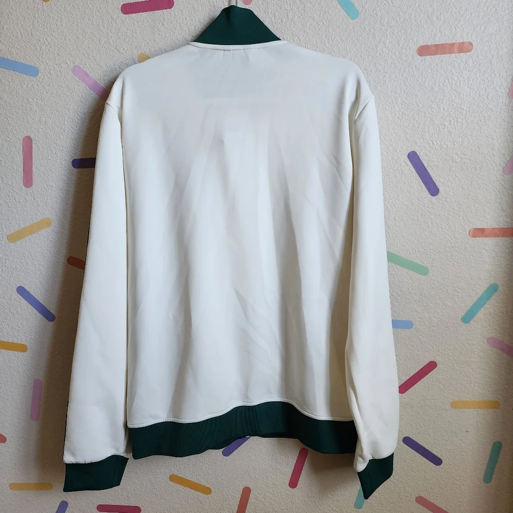 Prince Cream Track Jacket with Green & Navy Accents