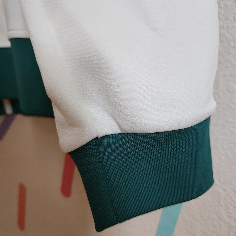 Prince Cream Track Jacket with Green & Navy Accents