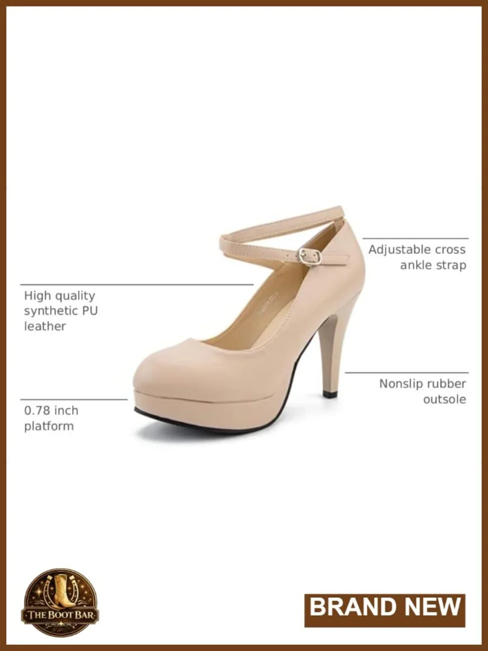 Women's Platform Pumps, Ankle Strap High Heels, Closed Toe, Party Wedding Shoes