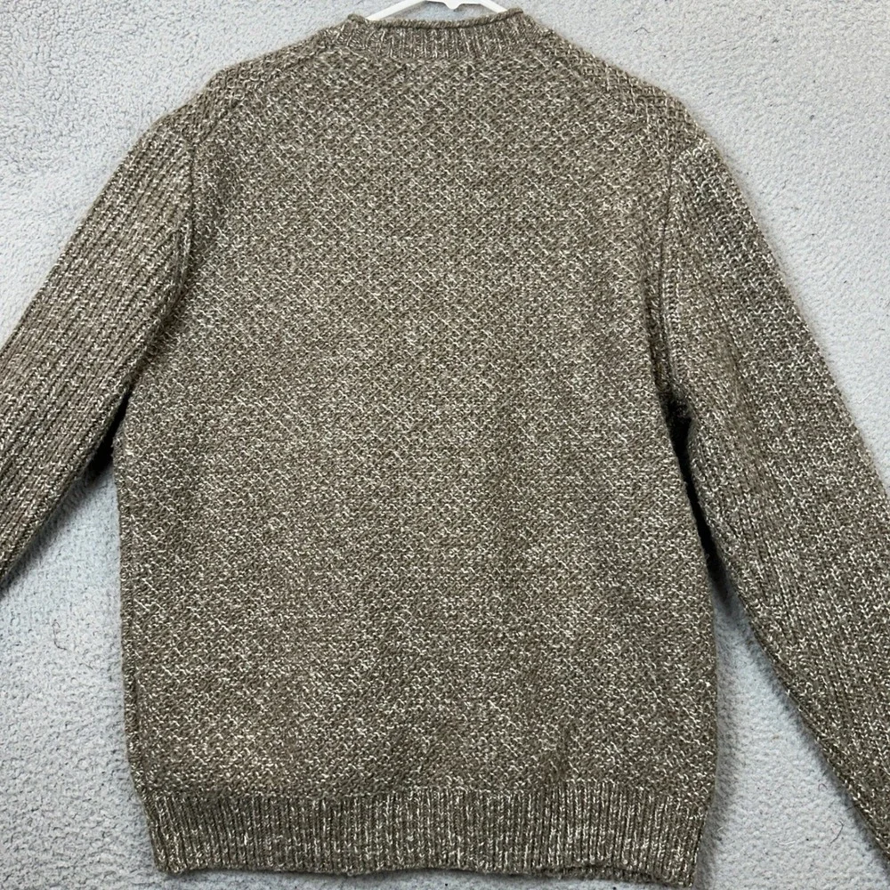 Banana Republic Sweater Men Large Brown Marled Wool Textured Roll Neck Fisherman