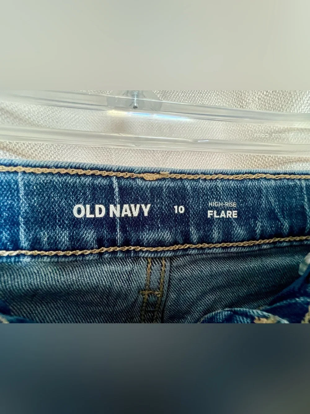 Old Navy Girls Size 10 High Rise Flare Jeans Medium Wash Adjustable Waist
