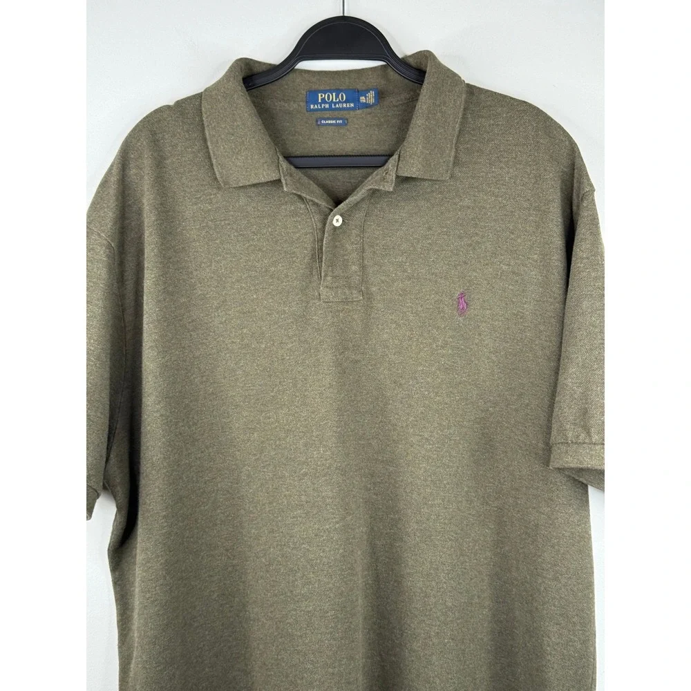 Polo Ralph Lauren Mens XXL Classic Fit Olive Green Short Sleeve 100% Cotton