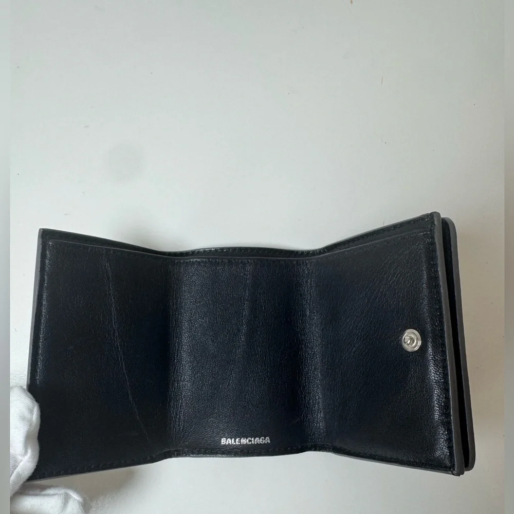 Balenciaga Women’s Mini Wallet in Glitter Calfskin Charcoal