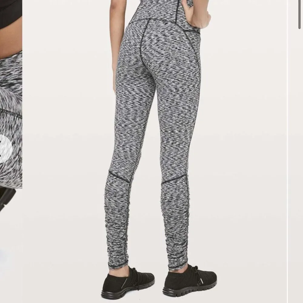 Lululemon Ready To Rulu Tights Spaced Out Space Dye Black & White Size 2