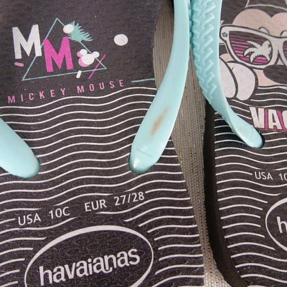 💰3/$25  New Havaianas Disney Mickey Mouse Flip Flops 10 C