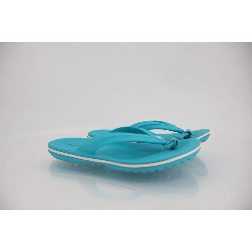 Crocs Crocband Girls Junior Size 1 Flip Flop Sandals Blue Lightweight Comfy