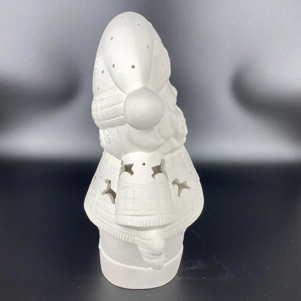 13” Ceramic Bisque Santa Luminary Ready to Paint Christmas Holiday Decor