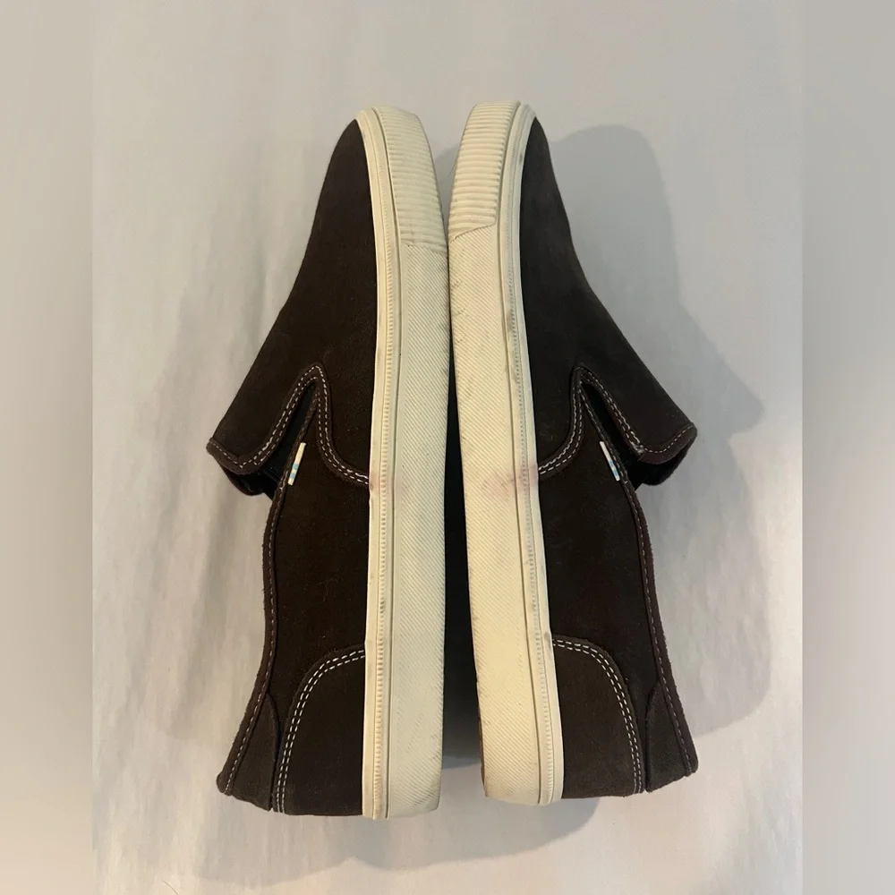 TOMS Men's Size 10 Nubuck Baja Slip On In Chocolate‎ Brown