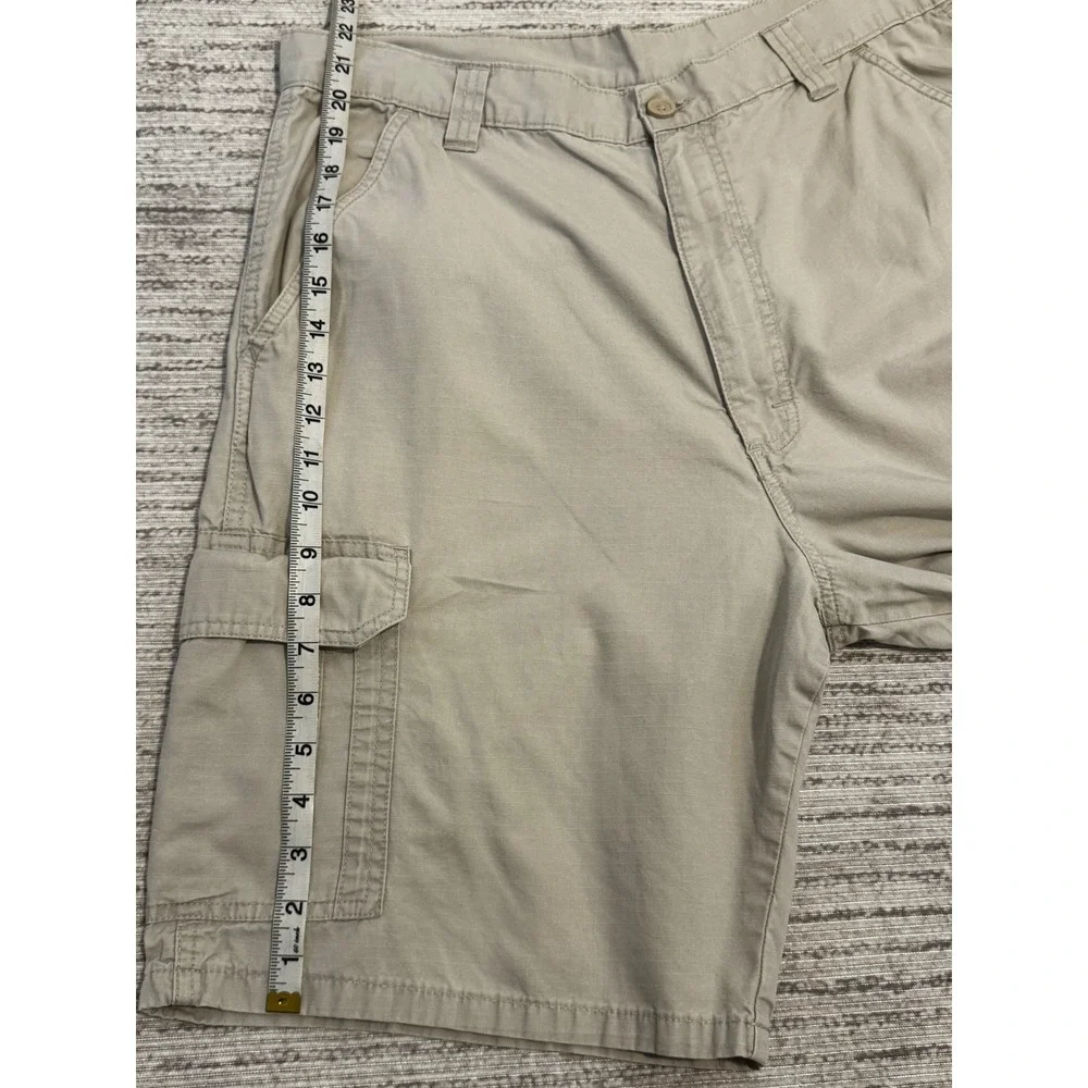 Wrangler Authentic Issue Mens Khaki Tan Ripstop Cargo Shorts Cotton Size‎ 34