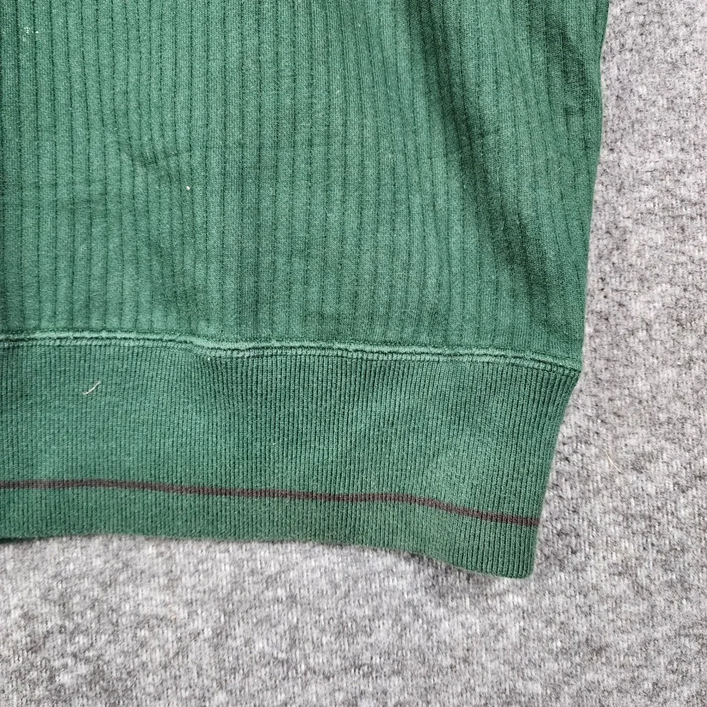 Polo Golf Ralph Lauren Sweater Vest Mens L Green Ribbed V-Neck Fleece Crest Logo
