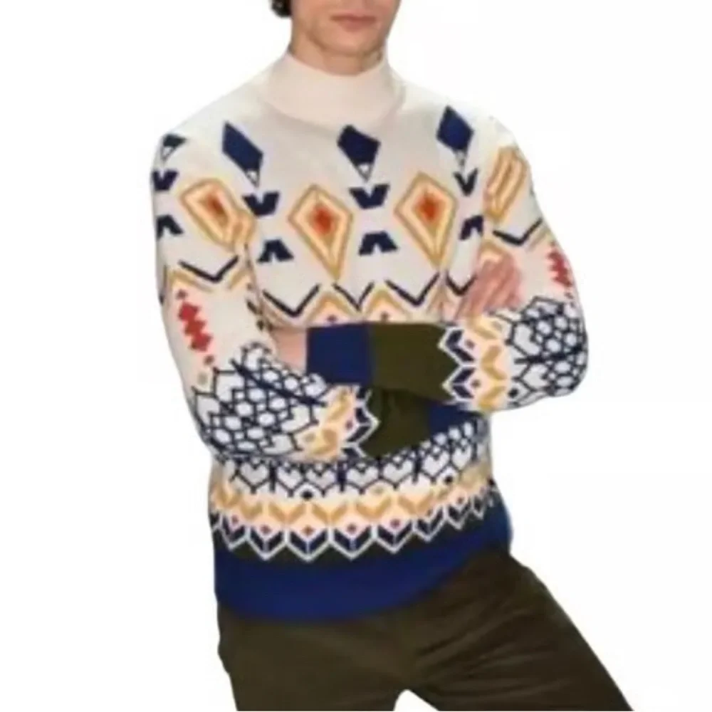 Paisley & Gray Slim Fit Wool Blend Aspen Geometric Pattern‎ Sweater. Size XL.