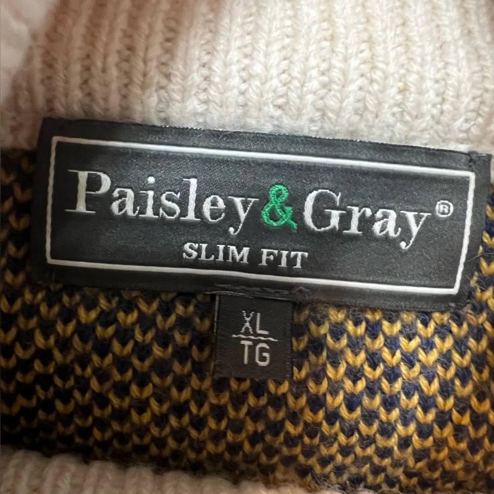 Paisley & Gray Slim Fit Wool Blend Aspen Geometric Pattern‎ Sweater. Size XL.