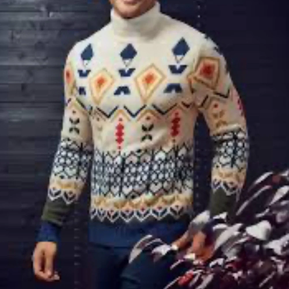 Paisley & Gray Slim Fit Wool Blend Aspen Geometric Pattern‎ Sweater. Size XL.