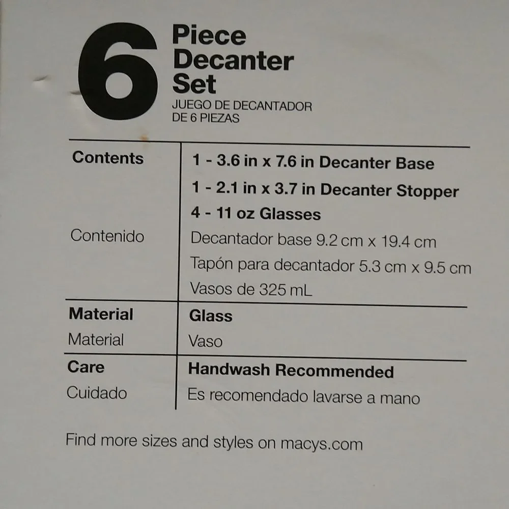 6 Piece Decanter Set from The Cellar