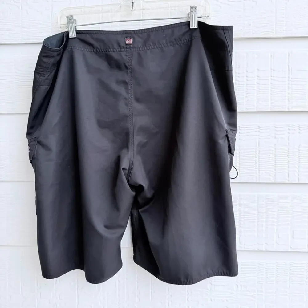 Quiksilver Black/purple logo  Board Shorts Size 40 Surf Swim