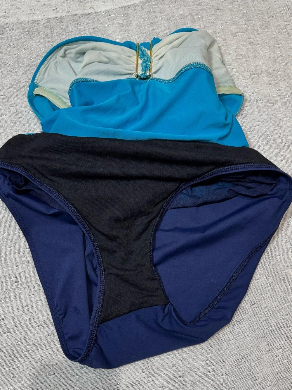 Ralph Lauren Blue Ombre One-Piece Swimsuit with Beaded Detail Women’s Size 14 XL