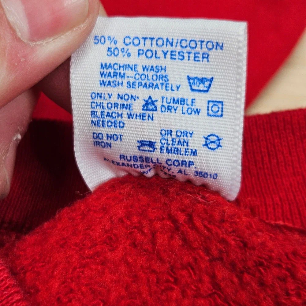 Vintage Blank Jerzees Sweatshirt Mens XL Red‎ Crewneck Pullover USA Made