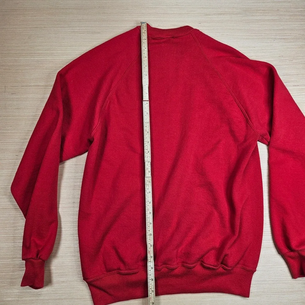 Vintage Blank Jerzees Sweatshirt Mens XL Red‎ Crewneck Pullover USA Made