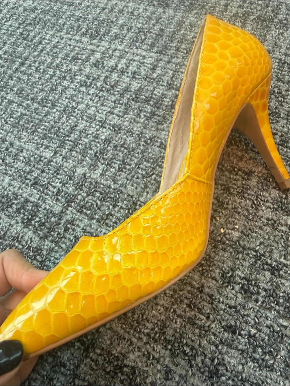 Aldo Stessy Yellow snakeskin heels