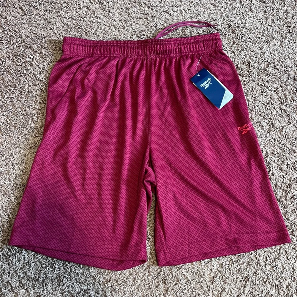 Reebok Mens Open Shot Basketball Shorts Garnet Red REM211SH30051 Size L 9 Inseam
