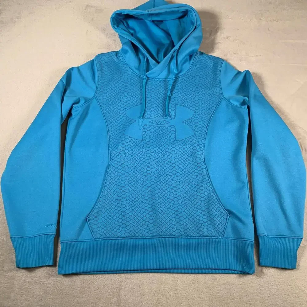 Under Armour Hoodie Mens‎ Medium Blue ColdGear Storm Pullover Sweatshirt 1239154