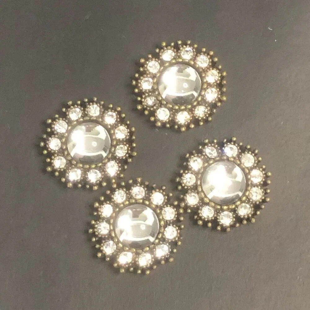 round‎ rhinestone bracelet beads set of 4 jewelry making crafts crafting 1 inch