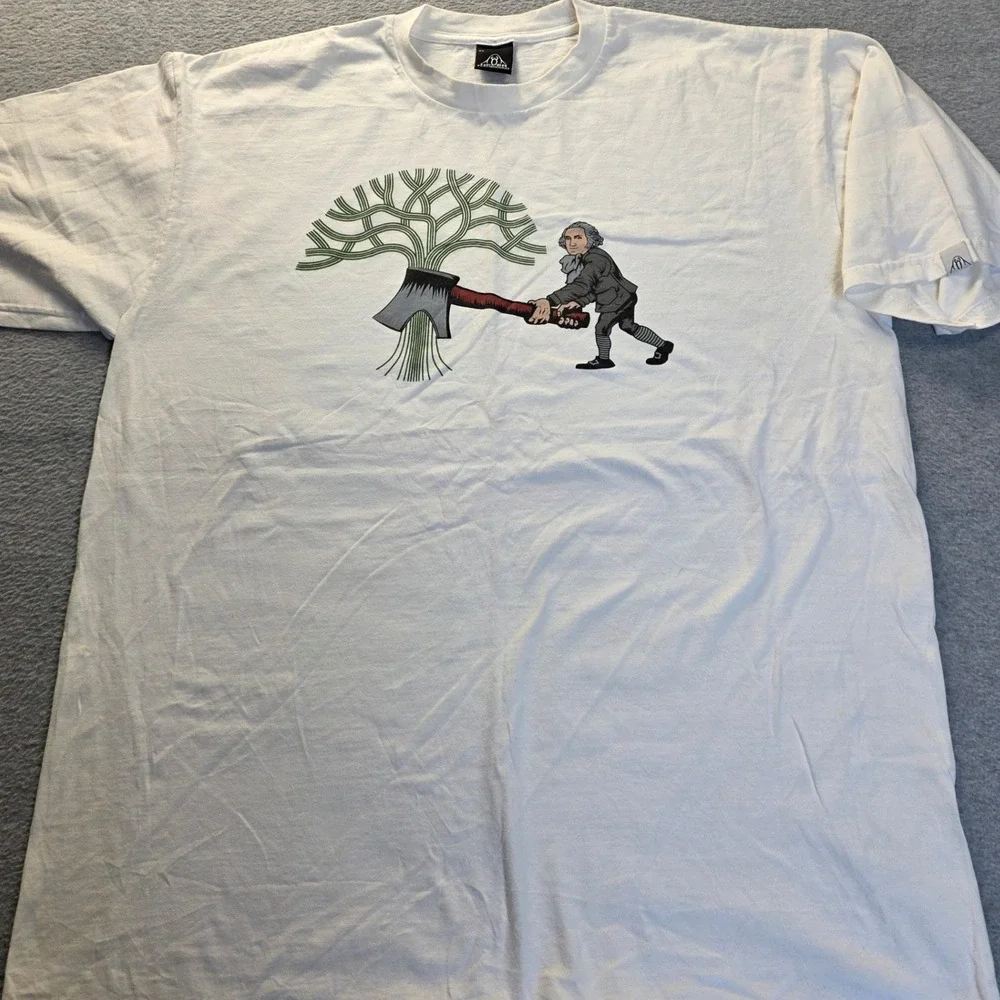 Upper Playground George Washington Axe Graphic T-Shirt White‎ XL Streetwear