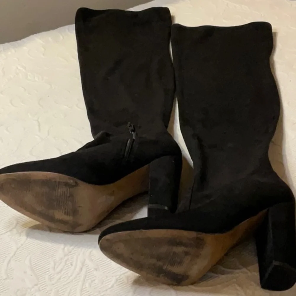 Aldo Black Over the Knee 4” Heeled Boots Size 8. Sexy Party Elegant Fun Casual
