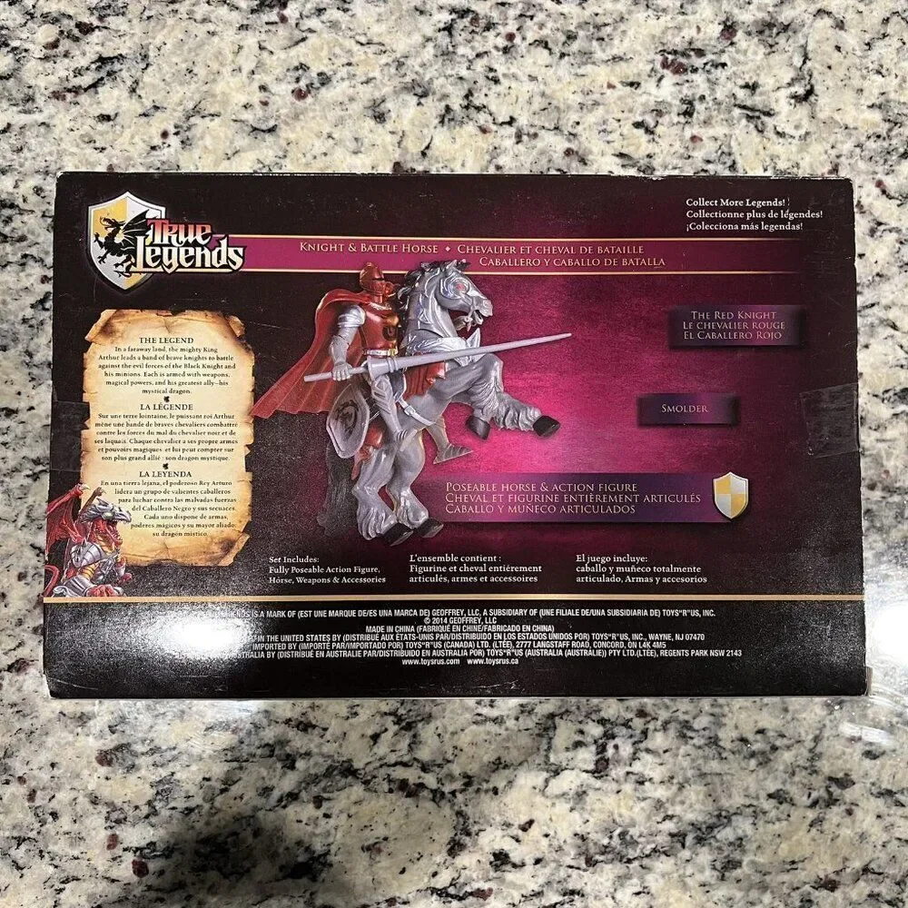 VTG Toys R Us True Legends Knights Of Excalibur Play Set Action Figure New Red