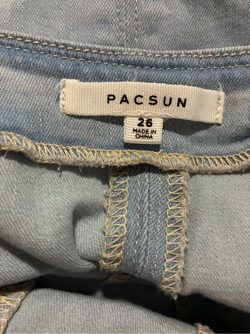 PacSun Pale Blue Denim Belted Mini Skirt