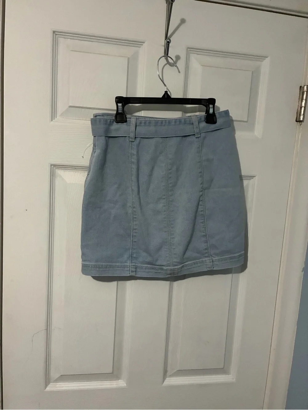 PacSun Pale Blue Denim Belted Mini Skirt
