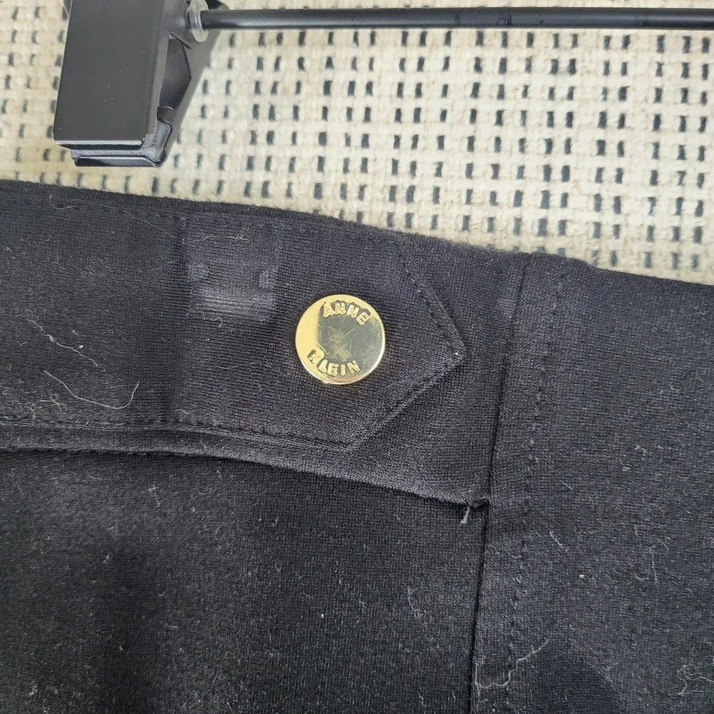 Anne Klein Skirt Womens Size 12 Black Knee Length Pencil Gold Button Classic‎