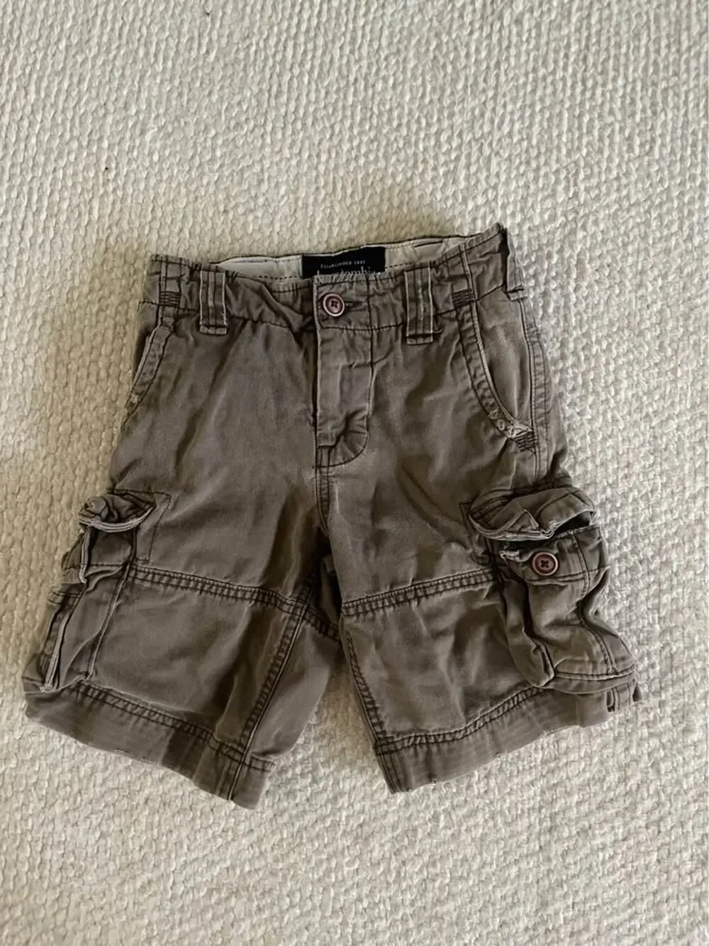 Vintage Y2K Boys Abercrombie & Fitch Cargo Shorts 8 Medium Brown Green Baggy