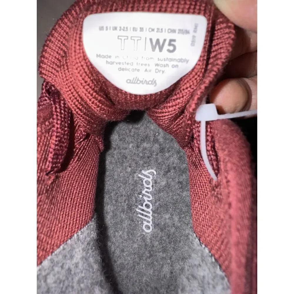 Allbirds Tree Toppers Womens Size 5 Red Athletic Running Shoes Sneakers High Top