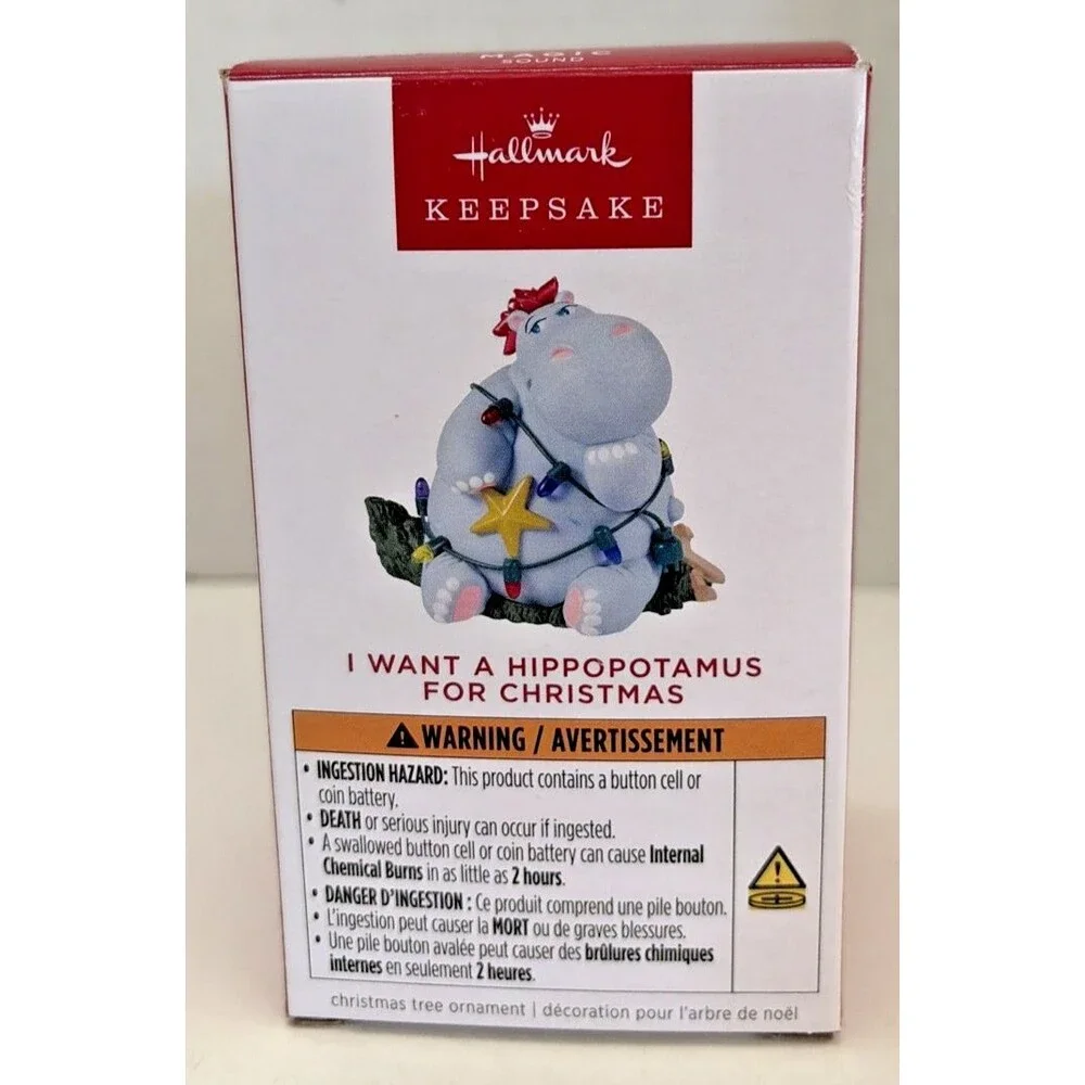 2025 Hallmark Keepsake I Want A Hippopotamus For Christmas Musical Ornament NIB