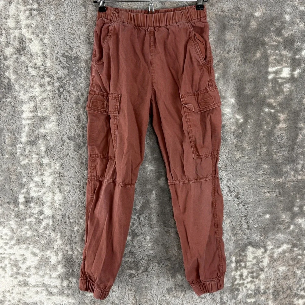 H&M Boys Size 12 Stretch Waist Cargo Athleisure Outdoor Pants Red‎ Casual