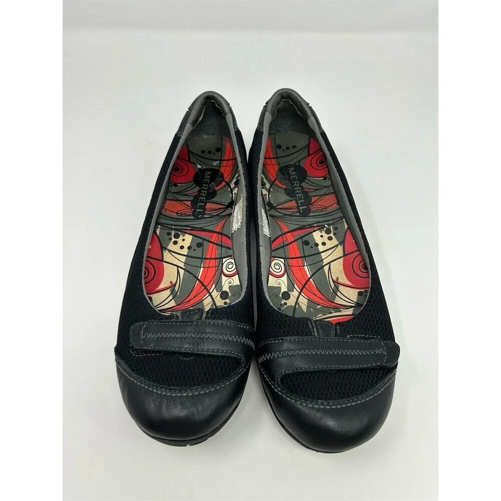 Merrell Allegro Ballet Flats Black Slip-On Comfort Shoes Round Toe Size 8