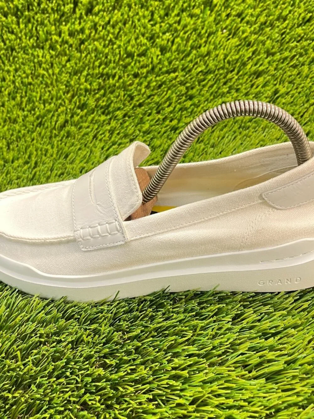 Cole Haan Grandpro Rally Womens‎ Size 8.5B White Casual Flats Shoes Slip On