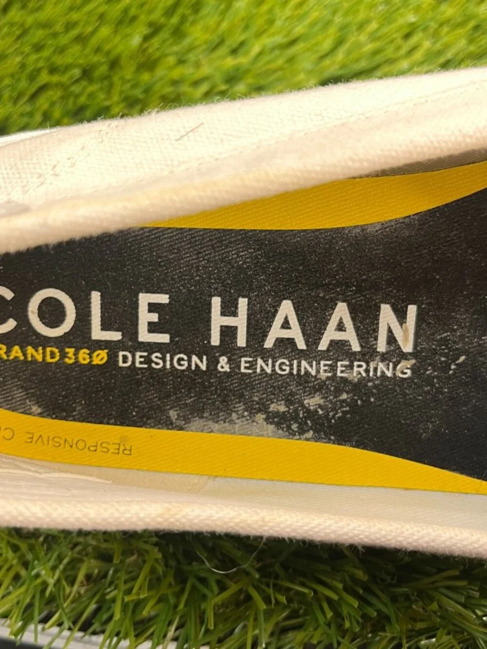Cole Haan Grandpro Rally Womens‎ Size 8.5B White Casual Flats Shoes Slip On