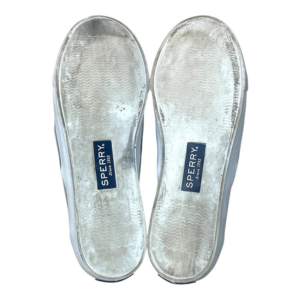 Sperry Top Sider Womens 7M Seaside Boat Shoe Brush Off Silver Sneakers STS95441