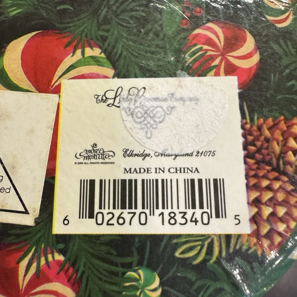 Vintage Round Christmas Gift Box Reusable‎ Hat Storage Green White Plaid