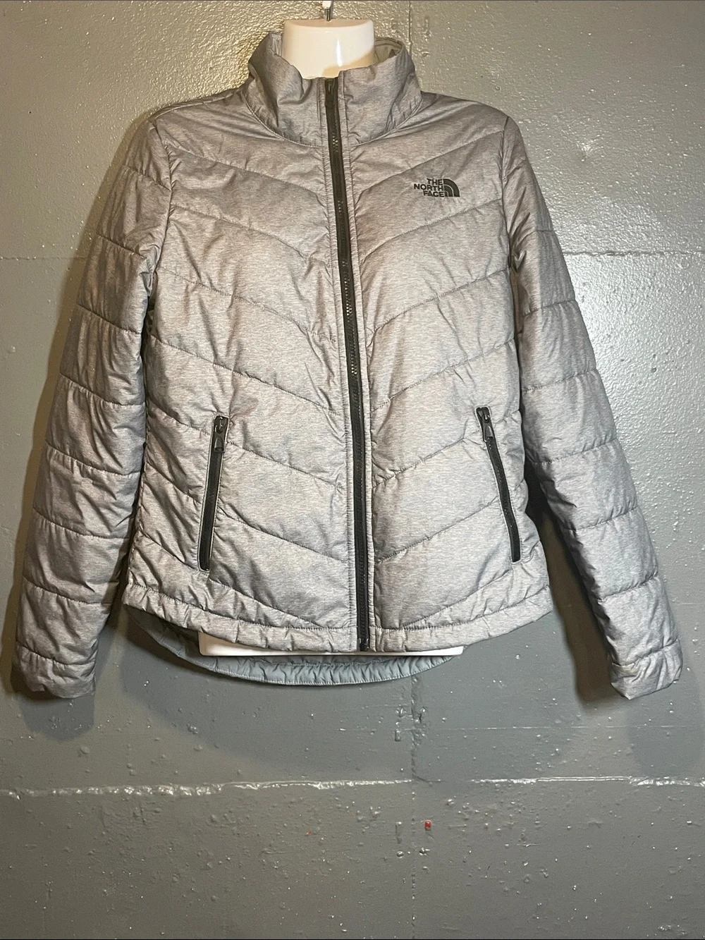 The North Face Women's Light Silver Quilted Puffer Jacket