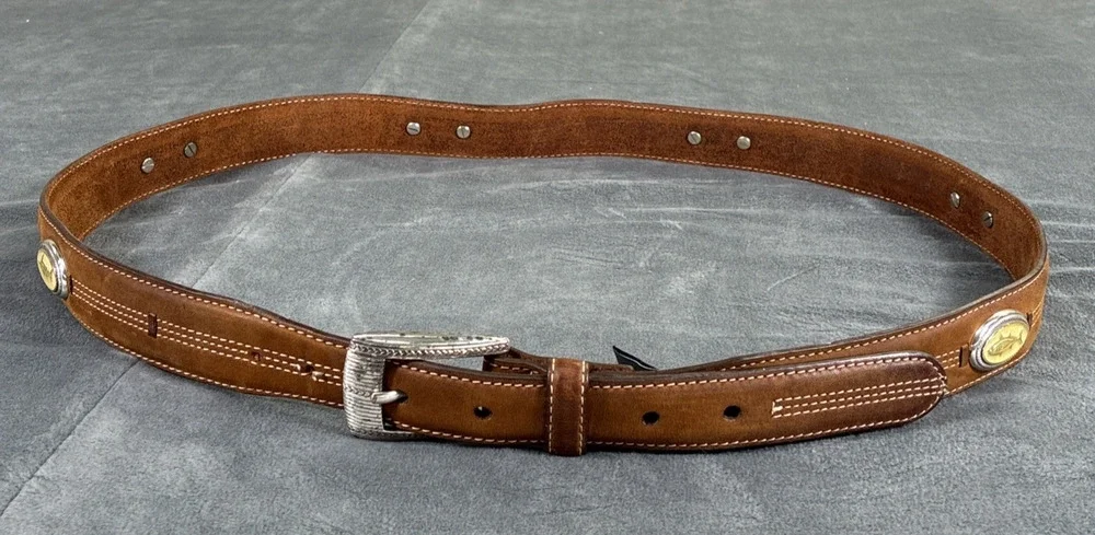 Onyx By Brighton Men’s 44 Brown Leather Belt Trinidad Deep Sea Fisherman Charity