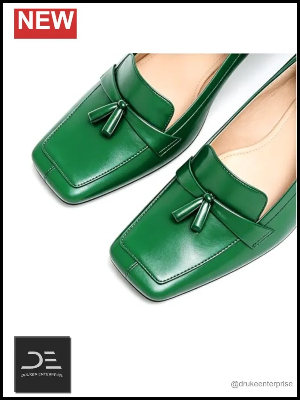 Womens Square Toe Tassel Loafers Chunky Block Heel Pumps Comfortable Office
