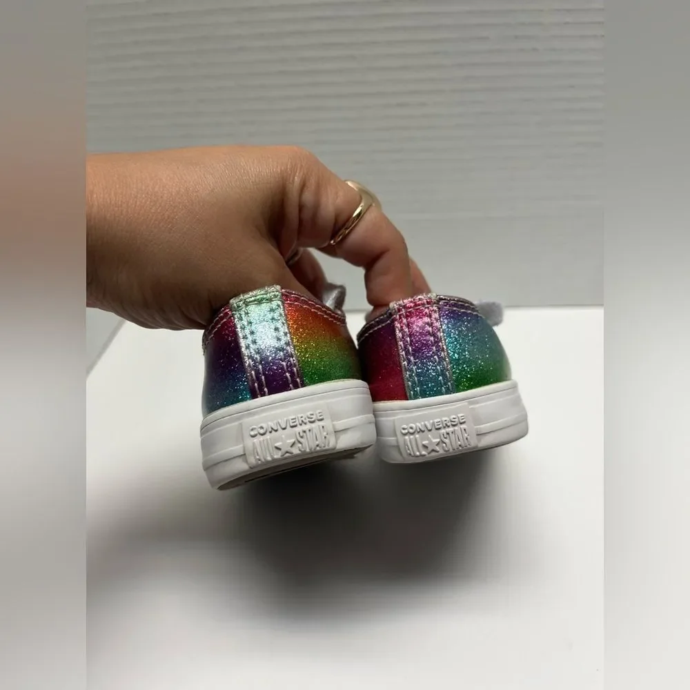 Converse All Star Rainbow Metallic‎ Glitter Sneakers –Size 7