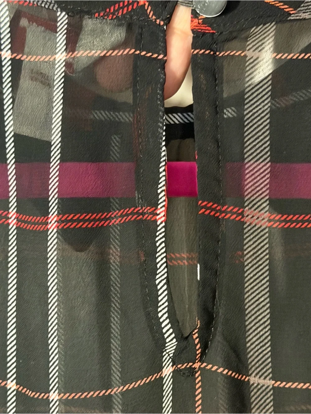 Arizona Jean Company Black and Red Plaid Short-Sleeve Dress