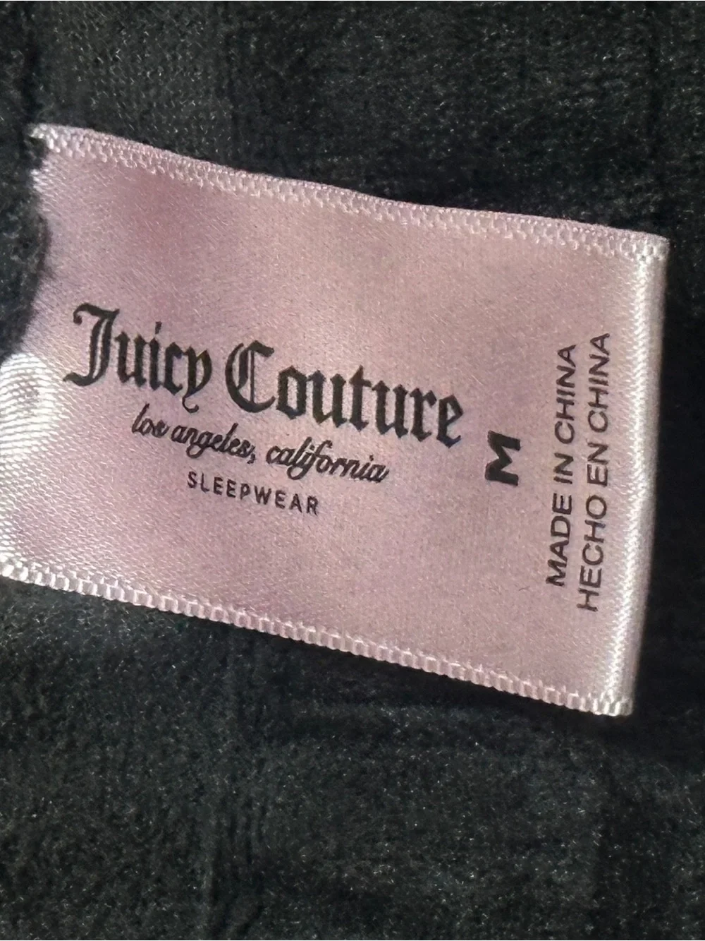 Juicy Couture Black Velour Rhinestone Sleepwear - Medium - Y2K Inspired
