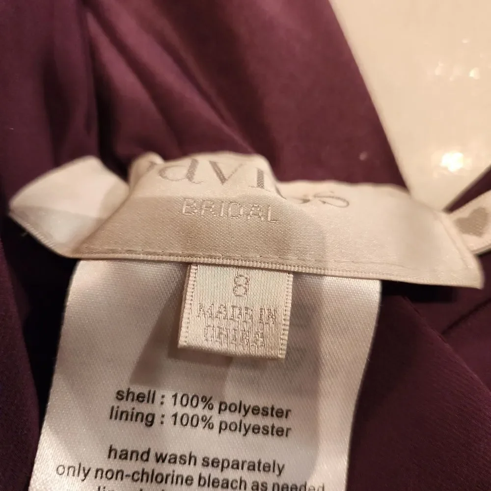 David's Bridal Eggplant Purple Formal Bridesmaid/Prom Sleeveless Maxi Dr…