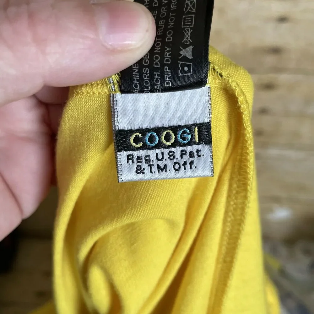 Coogi Bright Yellow Sundress With Ruffle & Chain Accent - Size 1X - Rhinestones