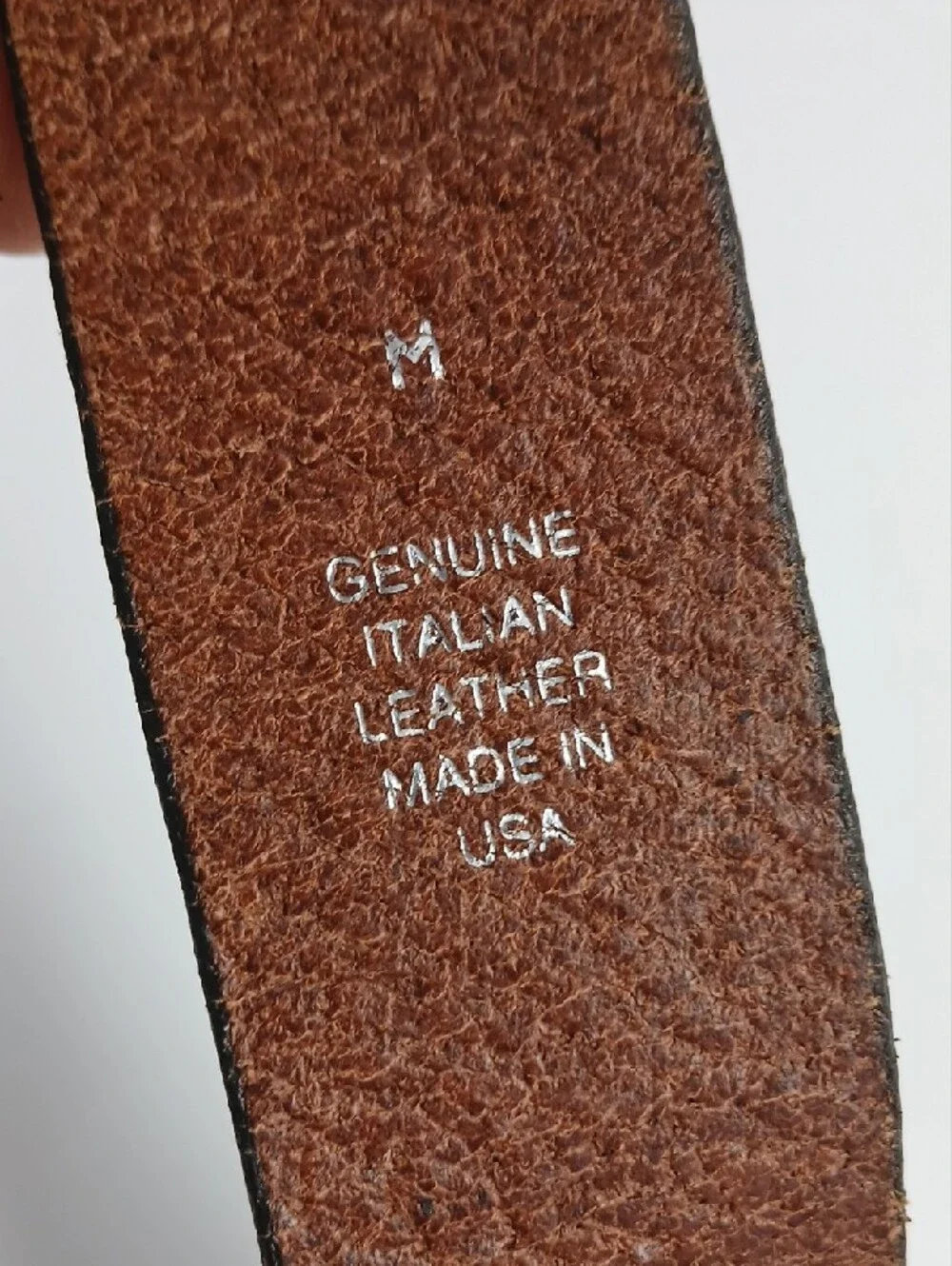 Express Leather Belt Loop in Chestnut Brown with Metal Studs
